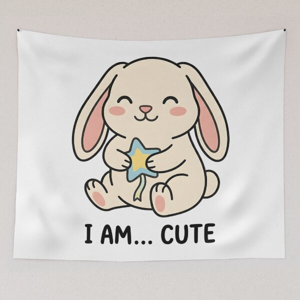 Item preview, Cute Bunny I Am Cute Kids T-Shirt – Adorable Cartoon Rabbit designed and sold by DIRTYSKETCHH.