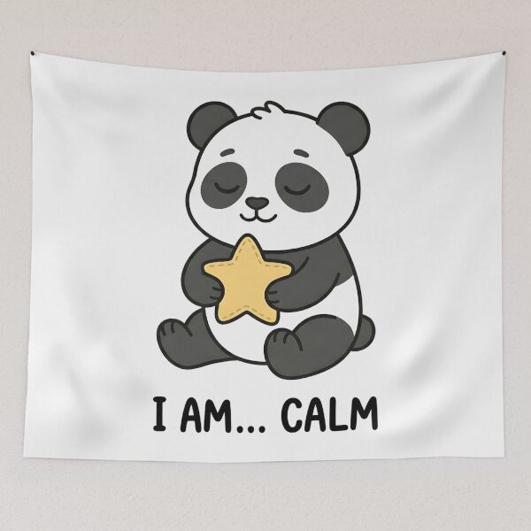 Item preview, Cute Panda I Am Calm Kids T-Shirt – Relaxing Cartoon Panda designed and sold by DIRTYSKETCHH.