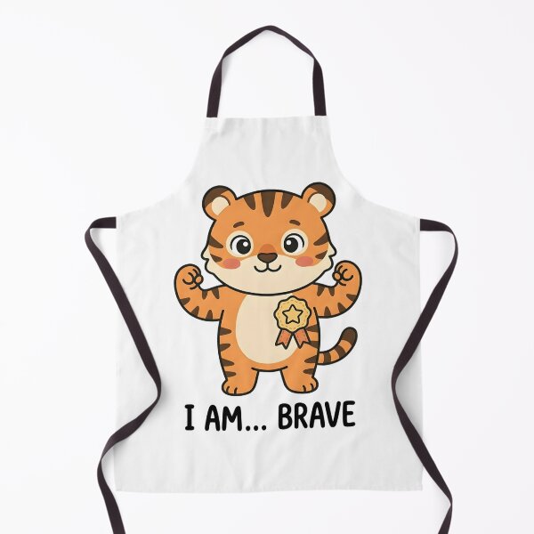 Item preview, Brave Tiger I Am Brave Kids T-Shirt – Cute Cartoon Tiger designed and sold by DIRTYSKETCHH.