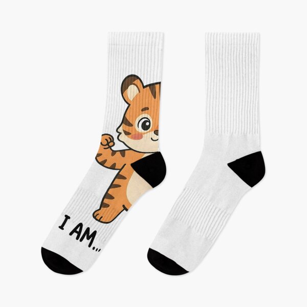 Item preview, Brave Tiger I Am Brave Kids T-Shirt – Cute Cartoon Tiger designed and sold by DIRTYSKETCHH.