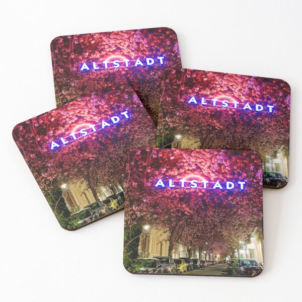 Item preview, Cherry blossoms at night – neon old town photography | Aesthetic art designed and sold by VictoriaBonn.