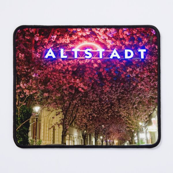 Item preview, Cherry blossoms at night – neon old town photography | Aesthetic art designed and sold by VictoriaBonn.
