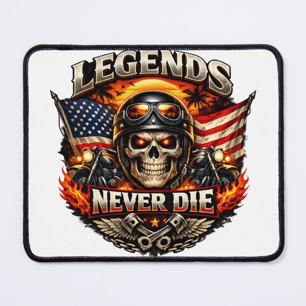 Item preview, Legends Never Die Skull Biker Vintage Graphic T-Shirt Design designed and sold by PatrioInk.