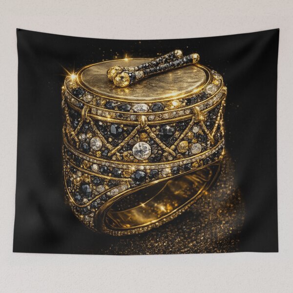 Item preview, Gold Garifuna Drum Art | Bold Caribbean Cultural Design designed and sold by ezsketch25.