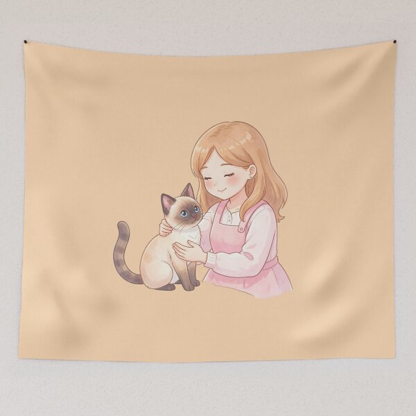 Item preview, Cute Cat Mom and Siamese Kitten Watercolor designed and sold by RonBear-Designs.