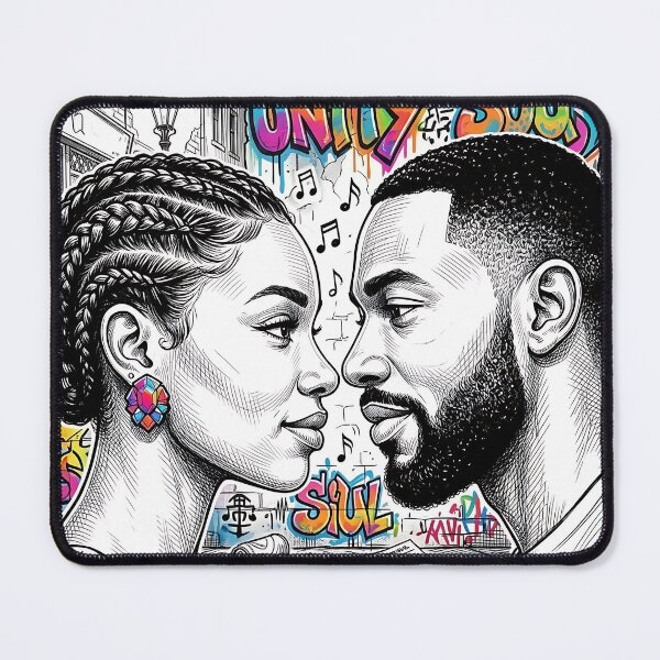Item preview, Afro Couple - Graffiti Street Art Portrait designed and sold by Drishya-Designs.