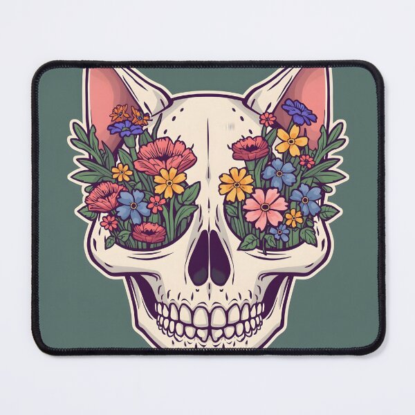 Item preview, Kawaii Cat Skull Flowers Cute designed and sold by Glitchart66.