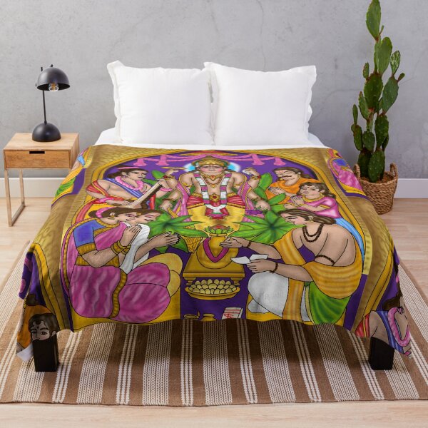 Item preview, Lord Satyanarayan Sacred Artwork – Vishnu Devotional Illustration designed and sold by Harshit_Digital_Arts.