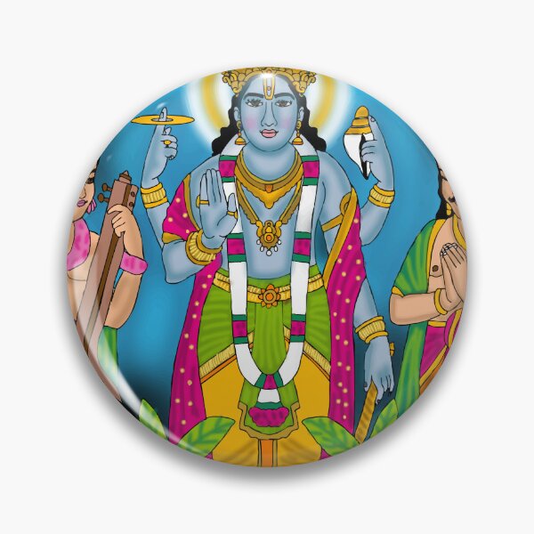 Item preview, Satyanarayan Bhagwan Illustration – Hindu Spiritual Blessing Art designed and sold by Harshit_Digital_Arts.
