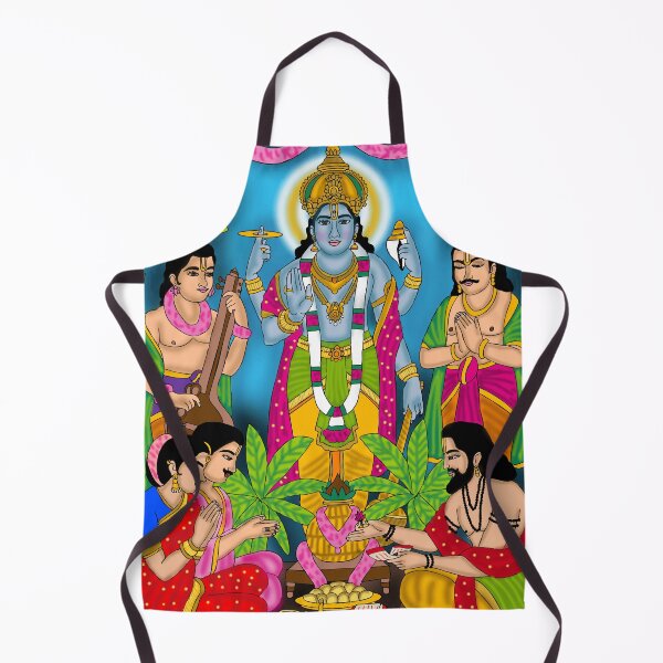 Item preview, Satyanarayan Bhagwan Illustration – Hindu Spiritual Blessing Art designed and sold by Harshit_Digital_Arts.