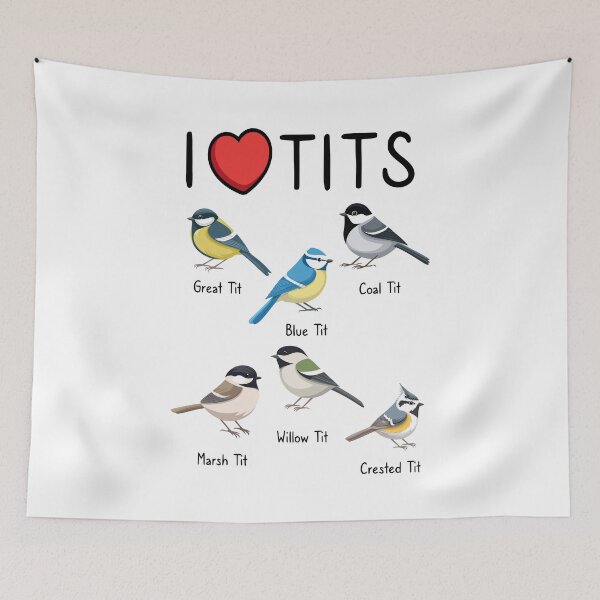 Item preview, I love tits bird illustration – Tit birds humour  designed and sold by messy-nessie.