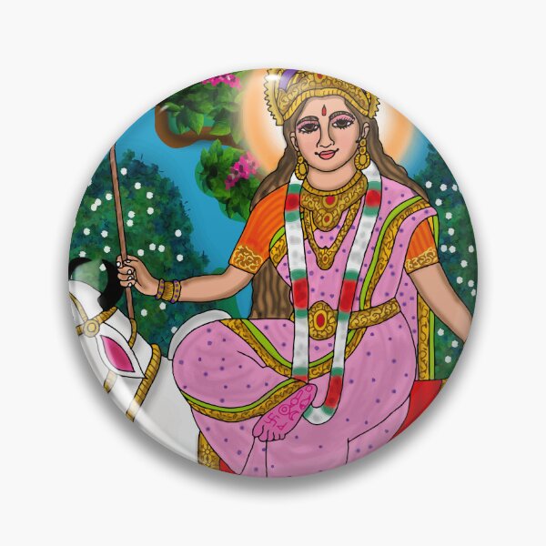 Item preview, Goddess Shailputri Artwork – Navdurga Divine First Form Illustration designed and sold by Harshit_Digital_Arts.