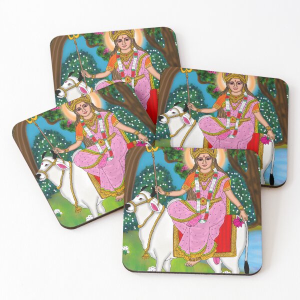 Item preview, Goddess Shailputri Artwork – Navdurga Divine First Form Illustration designed and sold by Harshit_Digital_Arts.
