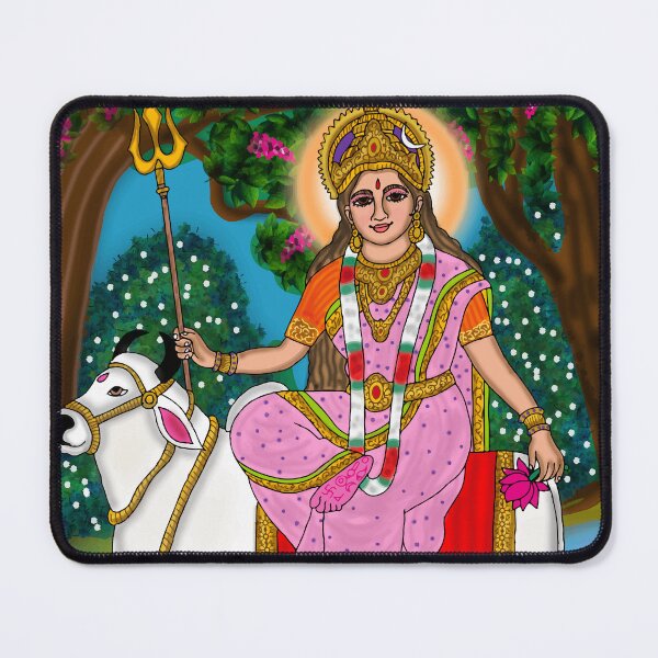 Item preview, Goddess Shailputri Artwork – Navdurga Divine First Form Illustration designed and sold by Harshit_Digital_Arts.