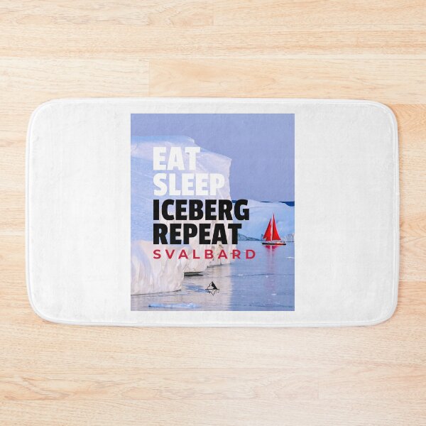 Item preview, Eat Sleep Iceberg Repeat Svalbard Red Sail Boat Icebergs designed and sold by GraTEEtude.