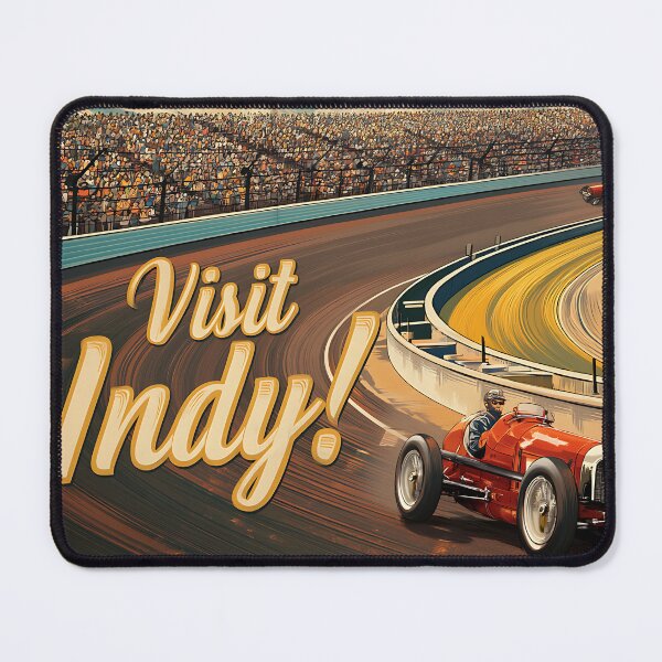 Item preview, Vintage Visit Indy Motor Speedway Poster designed and sold by Boddicca.