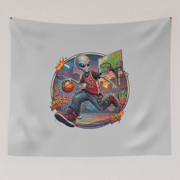 Item preview, Galactic Alien Basketball Star Slam Dunk designed and sold by Sunkhung.