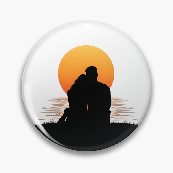 Item preview, Romantic Couple Sunset Silhouette  Love Illustration Aesthetic Ocean Sunset Design designed and sold by Kavya Art.