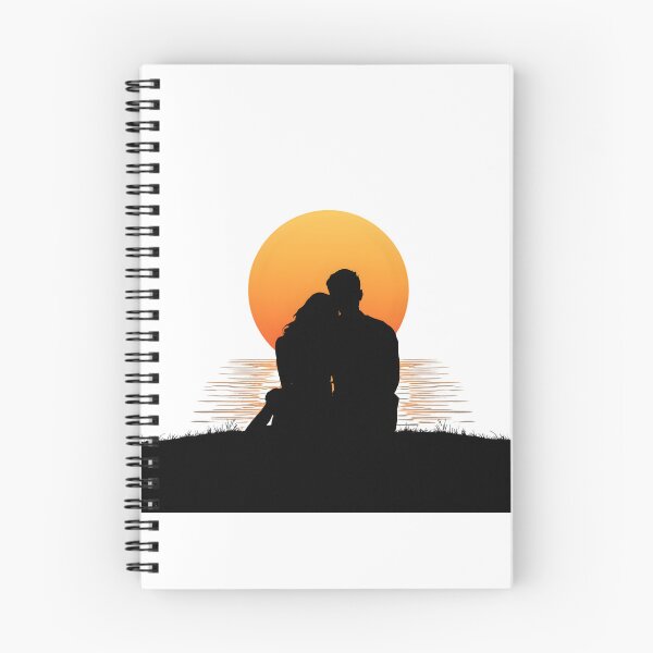 Item preview, Romantic Couple Sunset Silhouette  Love Illustration Aesthetic Ocean Sunset Design designed and sold by Kavya Art.