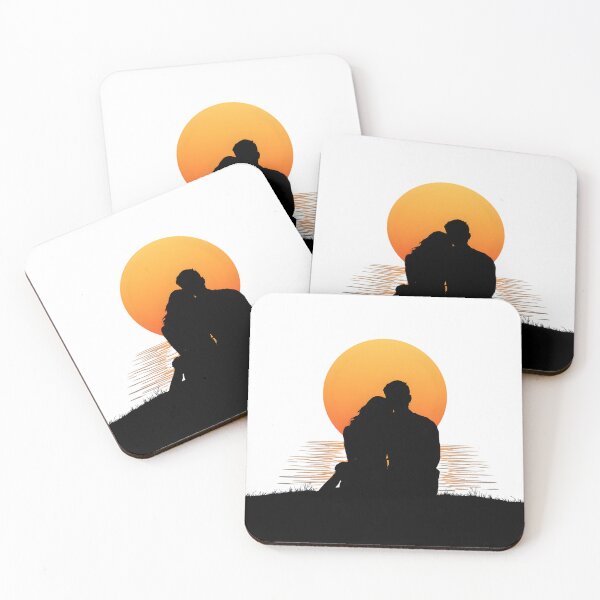 Item preview, Romantic Couple Sunset Silhouette  Love Illustration Aesthetic Ocean Sunset Design designed and sold by Kavya Art.