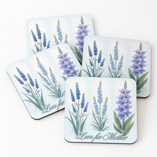 Item preview, Love for Mother - Blue Floral Triptych Design designed and sold by PriyaMagic.