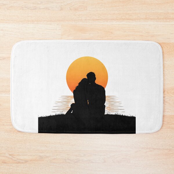 Item preview, Romantic Couple Sunset Silhouette  Love Illustration Aesthetic Ocean Sunset Design designed and sold by Kavya Art.