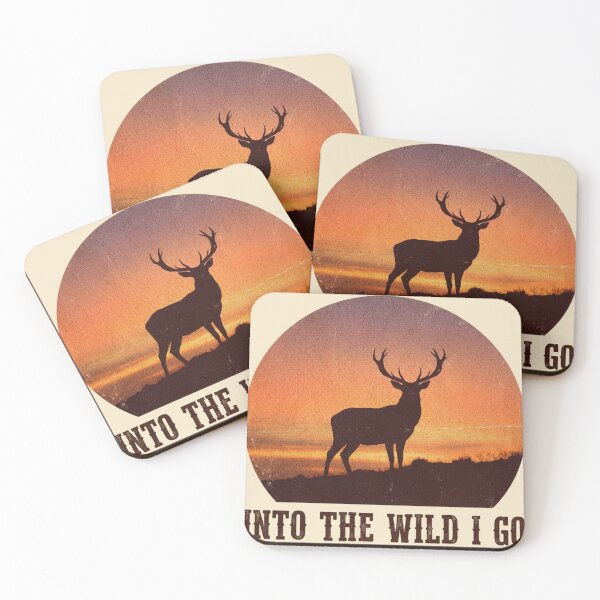 Item preview, Into The Wild I Go Deer Sunset Vintage Nature T-Shirt designed and sold by Negisandeep studio.