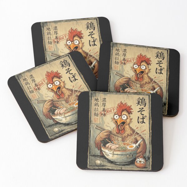 Item preview, F Caw F Funny Chicken Ramen Vintage Japanese Noodle Art designed and sold by Bongocomic.