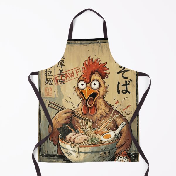 Item preview, F Caw F Funny Chicken Ramen Vintage Japanese Noodle Art designed and sold by Bongocomic.