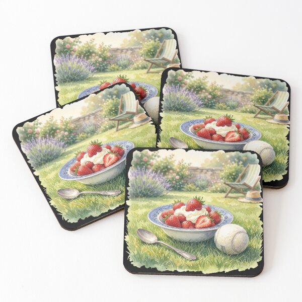 Item preview, Strawberries and Cream Grass Court Tennis Summer designed and sold by ryanguas.