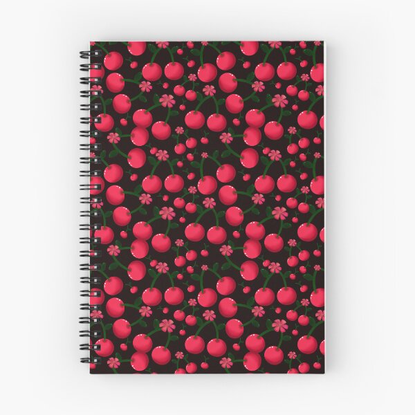 Item preview,  Cherry Seamless Pattern, Red Fruit Pattern, Cute Cherry Print, Retro Summer Aesthetic, Bold Black Background, Kawaii Fruit Design designed and sold by HopeAndHustle.