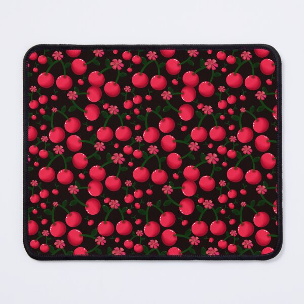 Item preview,  Cherry Seamless Pattern, Red Fruit Pattern, Cute Cherry Print, Retro Summer Aesthetic, Bold Black Background, Kawaii Fruit Design designed and sold by HopeAndHustle.