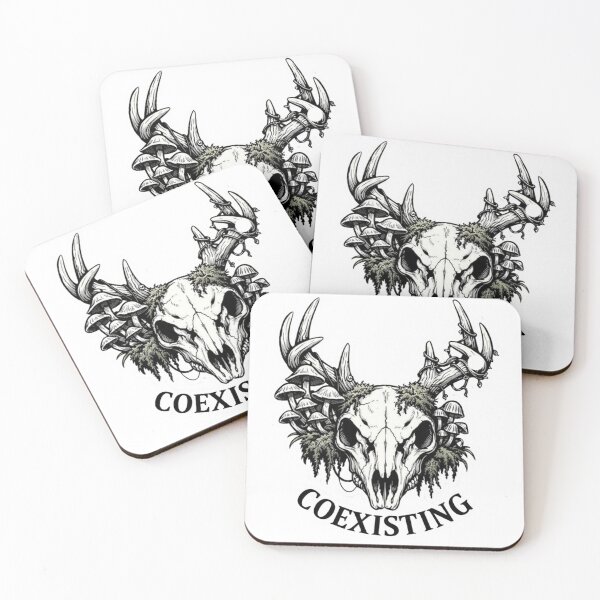 Item preview, Coexisting Deer Skull Mushroom Design designed and sold by halesyeahhh.