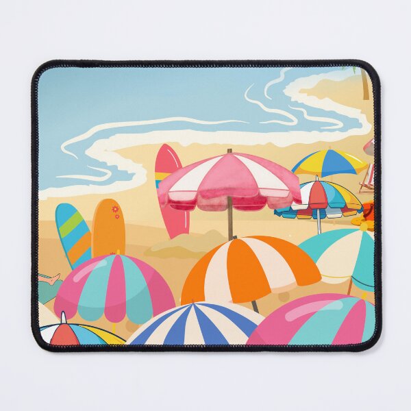 Item preview, Colorful Tropical Beach Umbrellas – Summer Vibes Ocean Paradise Illustration designed and sold by Day-dreamin26.