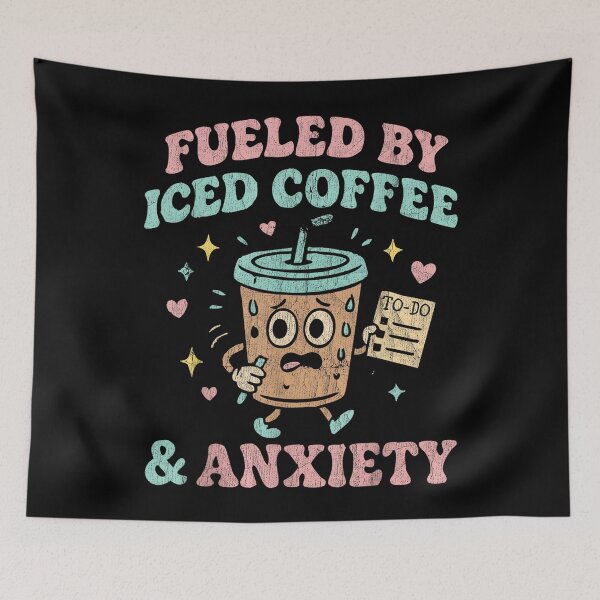 Item preview, Fueled By Iced Coffee And Anxiety Funny Coffee & Anxiety designed and sold by EzraIBlankenshi.