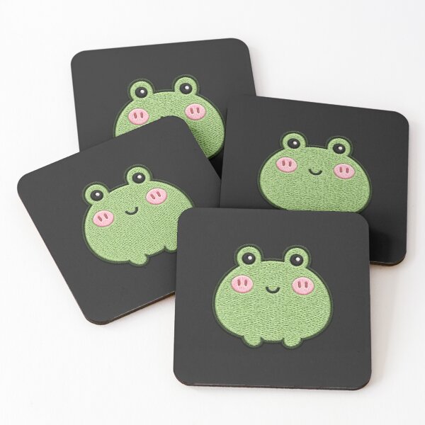 Item preview, Super Cute Kawaii Frog Embroidery Patch Style | Chibi Pastel Frog Aesthetic | Cute Animal Sticker & T-Shirt Design designed and sold by ColorSplash123.