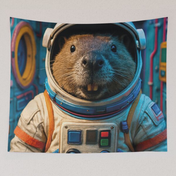 Item preview, Beaver astronaut in a spacesuit on a space station designed and sold by Mauswohn.