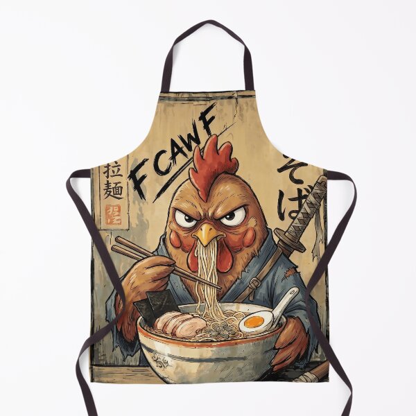Item preview, Samurai Chicken Eating Ramen - F Caw F Rooster Japanese Warrior Art designed and sold by Bongocomic.