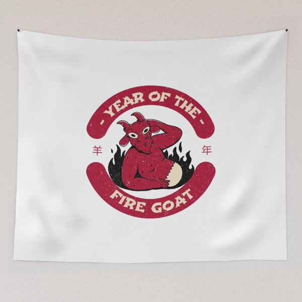 Item preview, Year Of The Fire Goat Chinese Zodiac Chinese New Year 2027 羊年 designed and sold by GraTEEtude.