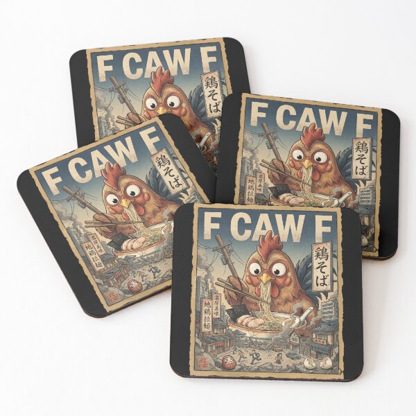 Item preview, F Caw F Giant Chicken Ramen Kaiju Retro Poster Art designed and sold by Bongocomic.