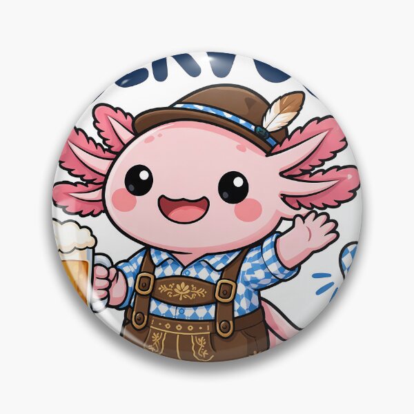 Item preview, Servus Axolotl Sticker Süßes Bayerisches Kawaii Cartoon Design designed and sold by RAgustinusM17.