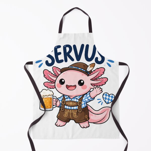 Item preview, Servus Axolotl Sticker Süßes Bayerisches Kawaii Cartoon Design designed and sold by RAgustinusM17.