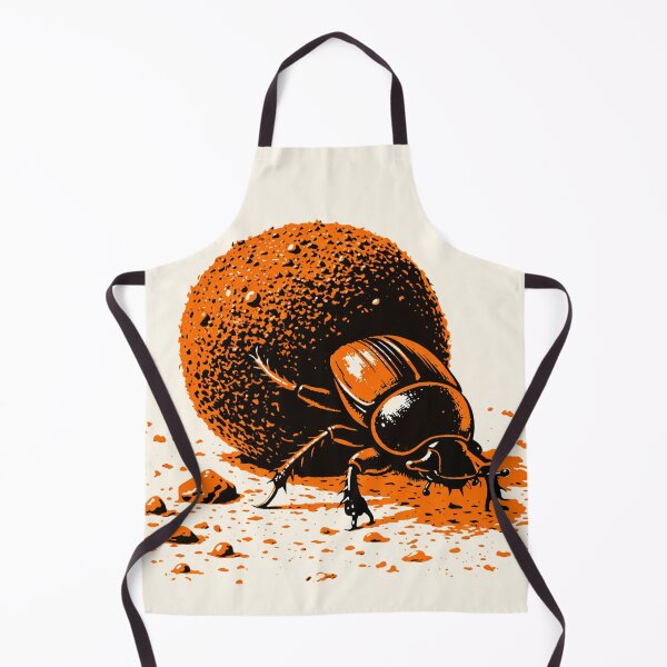 Item preview, Dung Beetle Rolling Ball – Bold 3 Color Retro Linocut Style Illustration designed and sold by DrizzyV.