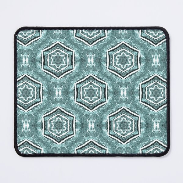 Item preview, White Hexagon Geometric Pattern in Teal designed and sold by Artistestella.