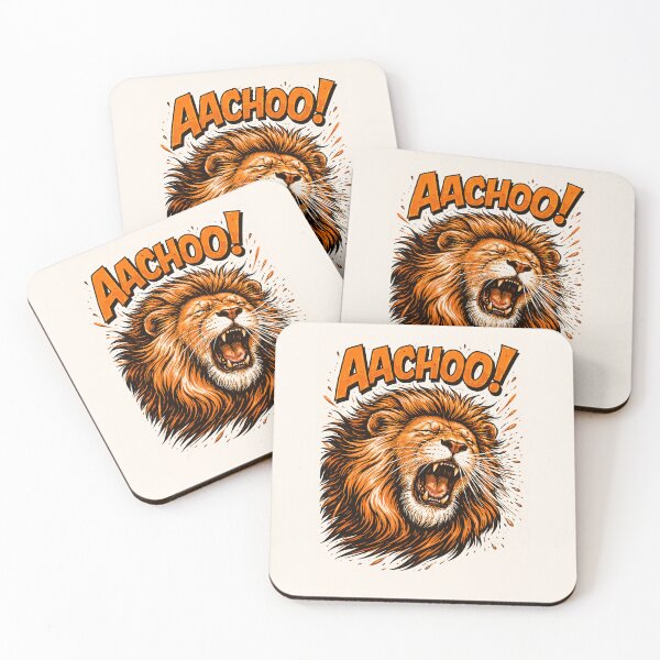 Item preview, Sneezing Lion – Funny Roaring Lion Retro 3 Color Bold Illustration designed and sold by DrizzyV.