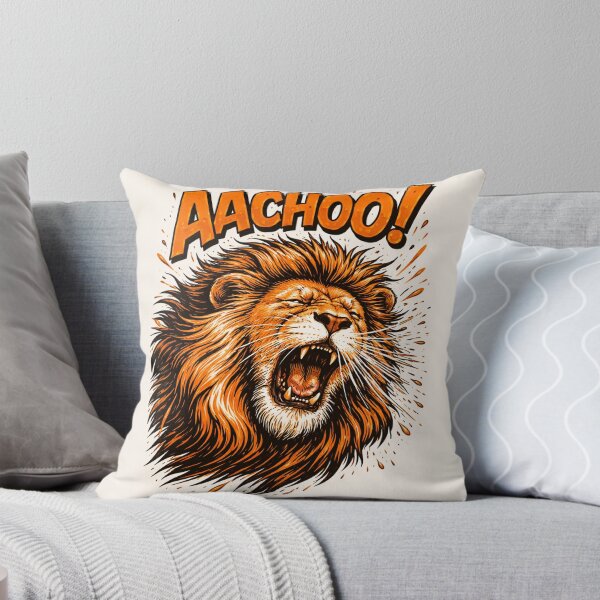 Item preview, Sneezing Lion – Funny Roaring Lion Retro 3 Color Bold Illustration designed and sold by DrizzyV.