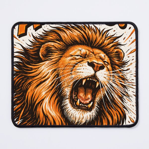 Item preview, Sneezing Lion – Funny Roaring Lion Retro 3 Color Bold Illustration designed and sold by DrizzyV.