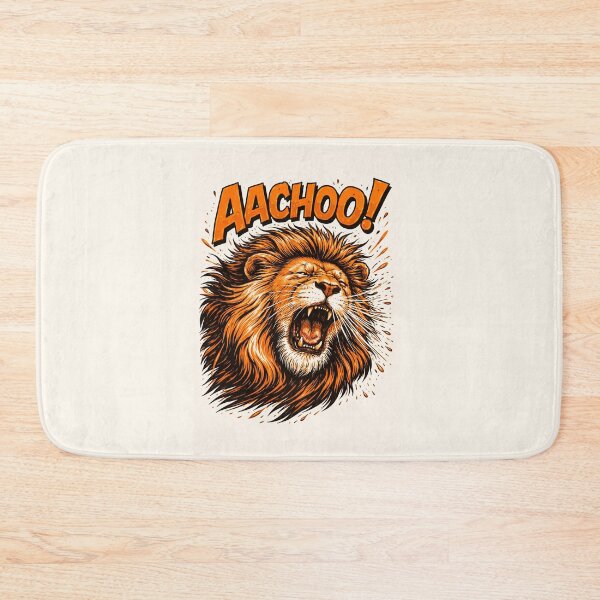 Item preview, Sneezing Lion – Funny Roaring Lion Retro 3 Color Bold Illustration designed and sold by DrizzyV.