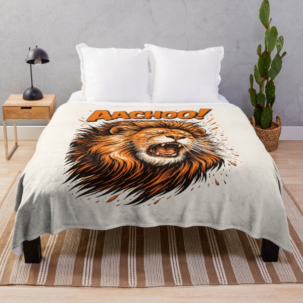 Item preview, Sneezing Lion – Funny Roaring Lion Retro 3 Color Bold Illustration designed and sold by DrizzyV.