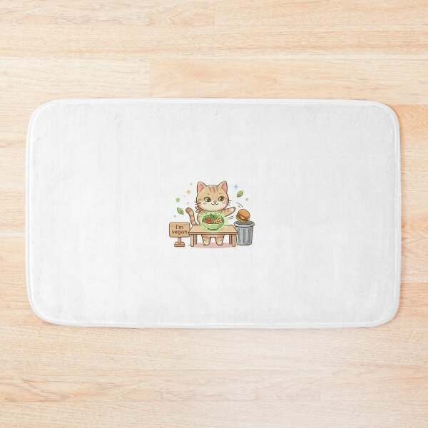 Item preview, Vegan Cat Kitchen Scene – I’m Vegan Sign Sticker designed and sold by wildbest.